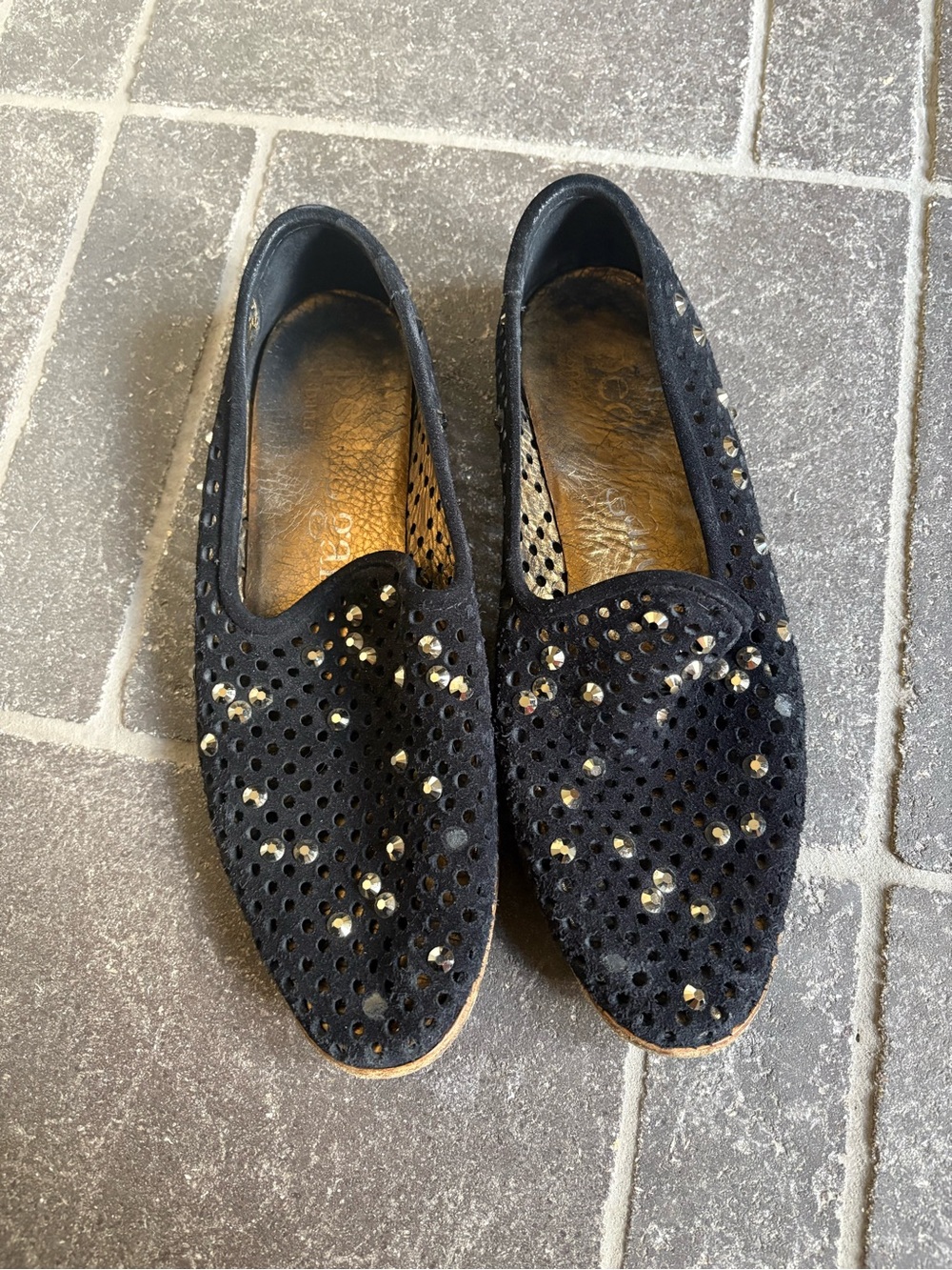 Black Pedro Garcia Perforated Women's Loafers
